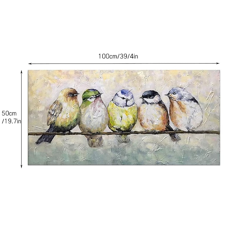 Oil Painting Hand Painted Horizontal Animals Pop Art Modern Stretched Canvas2