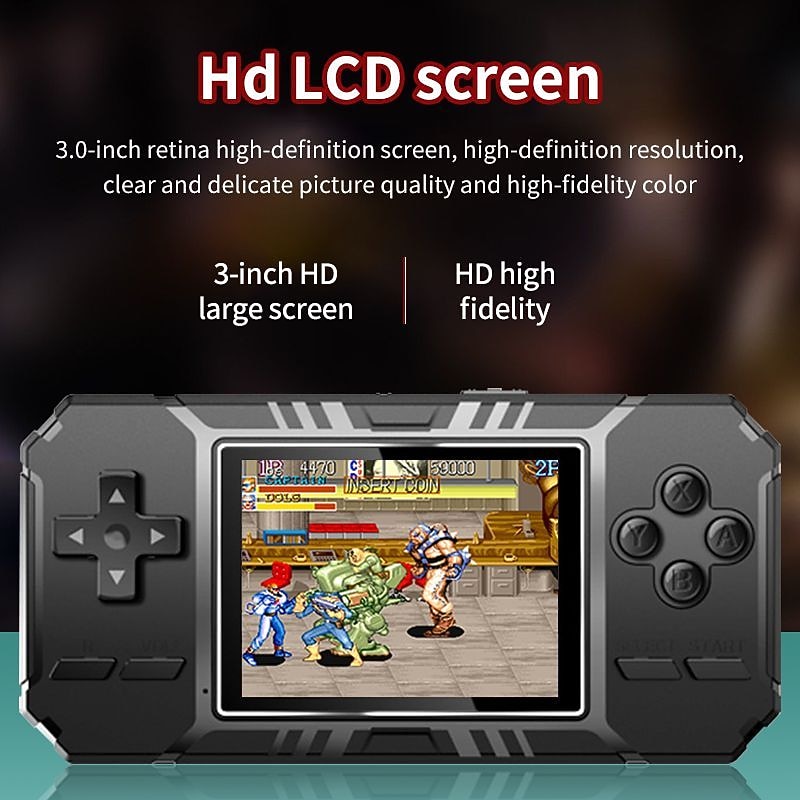 S8 Handheld Game Console Retro Mini Game Console with 520 Classic Games 3.0 inch Screen Rechargeable Battery Portable Games Console Support TV Ideal Gift for Kids Adult Friend Lover3