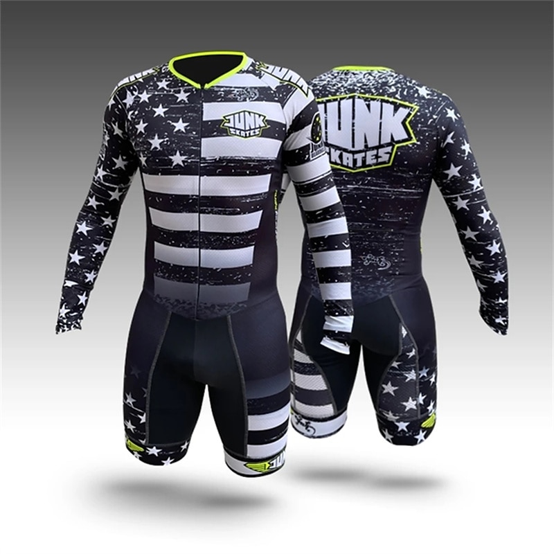 Men's Triathlon Tri Suit Short Sleeve Triathlon Silver Light Yellow Dark Grey Graphic Bike Lycra Sports Graphic Clothing Apparel2