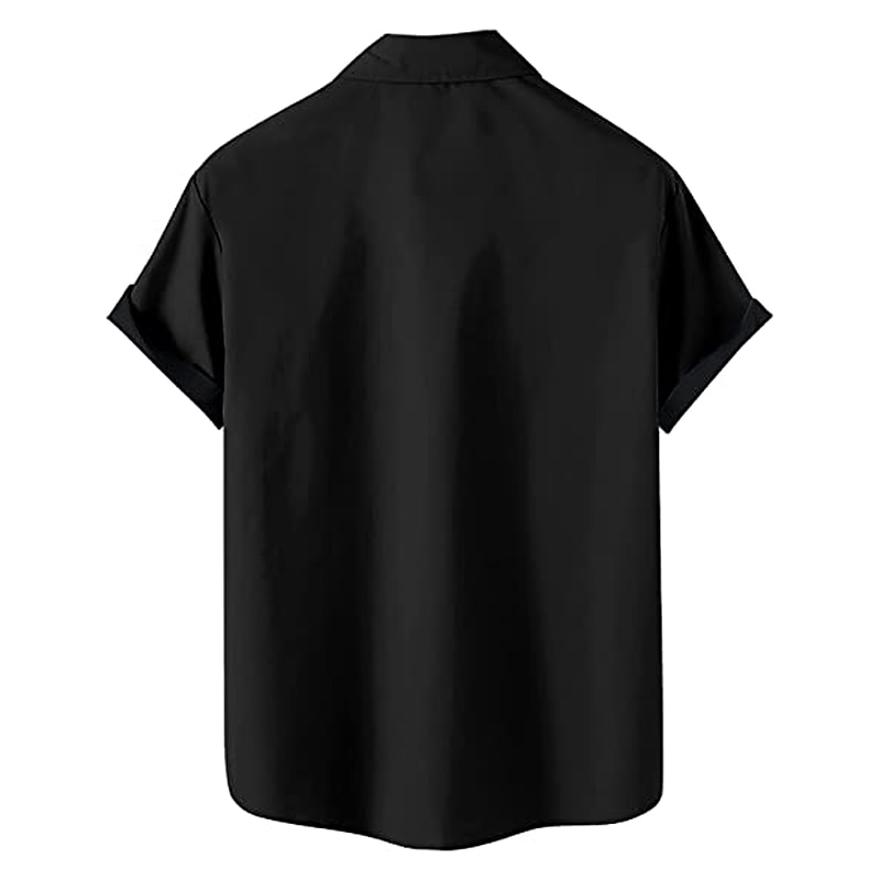 Men's Painting Shirt Button Up Shirt Bowling Shirts Vintage Bowling Shirt Short Sleeve Shirt Turndown Outdoor Casual Black Red Blue Plus Size Clothing Apparel Modern Style Retro Vintage 50s4