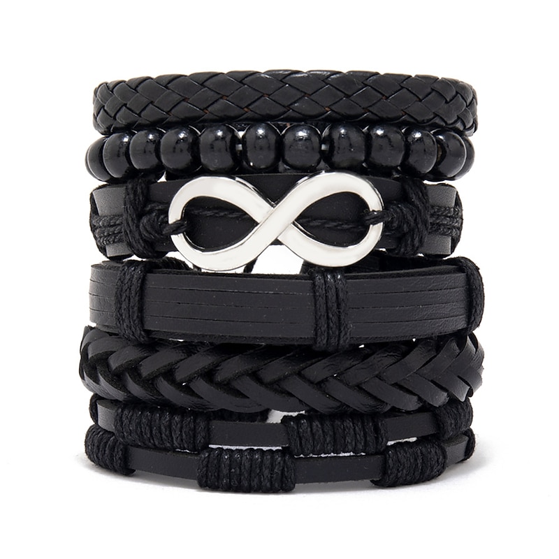 Men's Woven Bracelet Combination Set Alloy Accessories Diy Bracelet Jewelry2