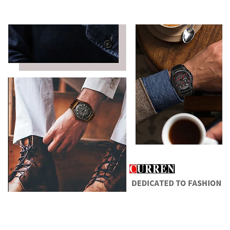 CURREN Men's Watches Top Brand Luxury Fashion&Casual Business Quartz Watch Date Waterproof Leather Strap Wristwatch Relogio Masculino 7