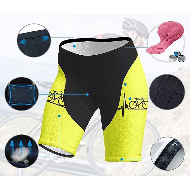 Women's Graphic Cycling Shorts Bike Padded Shorts / Chamois Bottoms Mountain Bike MTB Road Bike Cycling Sports 3D Pad Cycling Quick Dry Moisture Wicking Yellow Red Spandex Clothing Apparel Bike Wear2