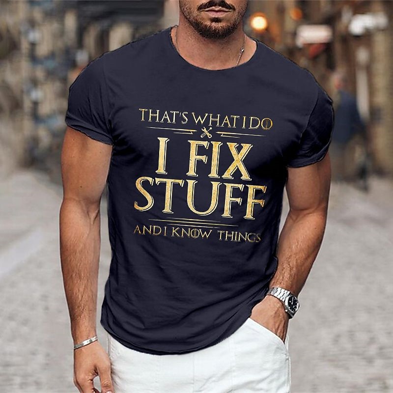 Men's Graphic Prints Letter Print Hobby T Shirt Graphic Tee Cotton Short Sleeves Graphic Shirt Wine Black Navy Blue Comfortable Tee Vacation Street Fashion Designer Clothing2