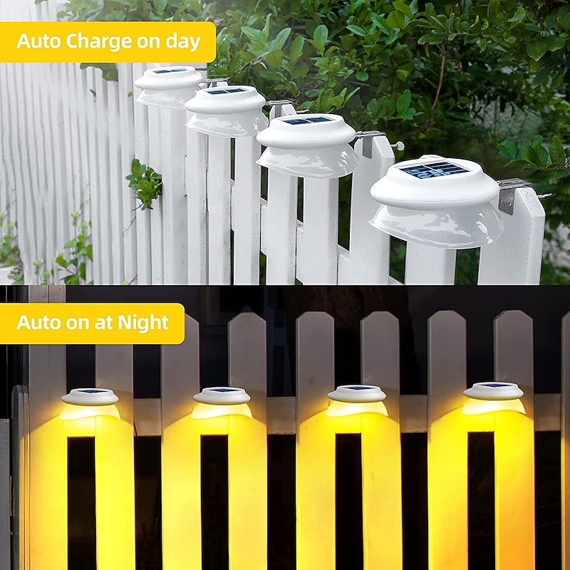 1/4/6pcs Solar Gutter Lights Outdoor Waterproof Solar Fence Light for Deck Access Courtyard Porch Driveway Garage Stair Wall Landscape Decoration Lighting Solar Night Light3