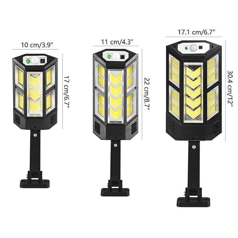 Solar Street Lights Outdoor IP65 Motion Sensor Remote Control Solar Powered Wall LED Lamp 3 Lighting Mode Light for Garden Patio Decor  Garage Light 1PC4