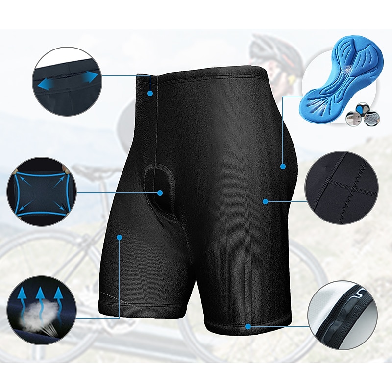 Men's Solid Color Cycling Shorts Bike Padded Shorts / Chamois Bottoms Mountain Bike MTB Road Bike Cycling Sports 3D Pad Cycling Quick Dry Moisture Wicking Black White Spandex Clothing Apparel Bike2