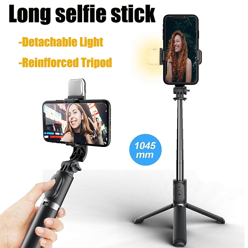 Portable 41 Inch Selfie Stick Phone Tripod With Wireless Remote Extendable Tripod Stand 360 Rotation Compatible With IPhone 13 12 11 Pro Xs Max Xr X 8 7 6 Plus Android Samsung Smartphone2