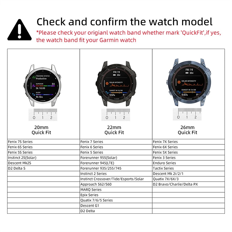 Watch Band for Garmin Fenix 7 7X 6 6X Pro Epix Pro 47mm 51mm Instinct 2X Approach S70 47mm S62 S60 Forerunner 955 945 Epix Marq Descent Quatix 22mm 26mm Silicone Replacement  Strap Adjustable Sport2