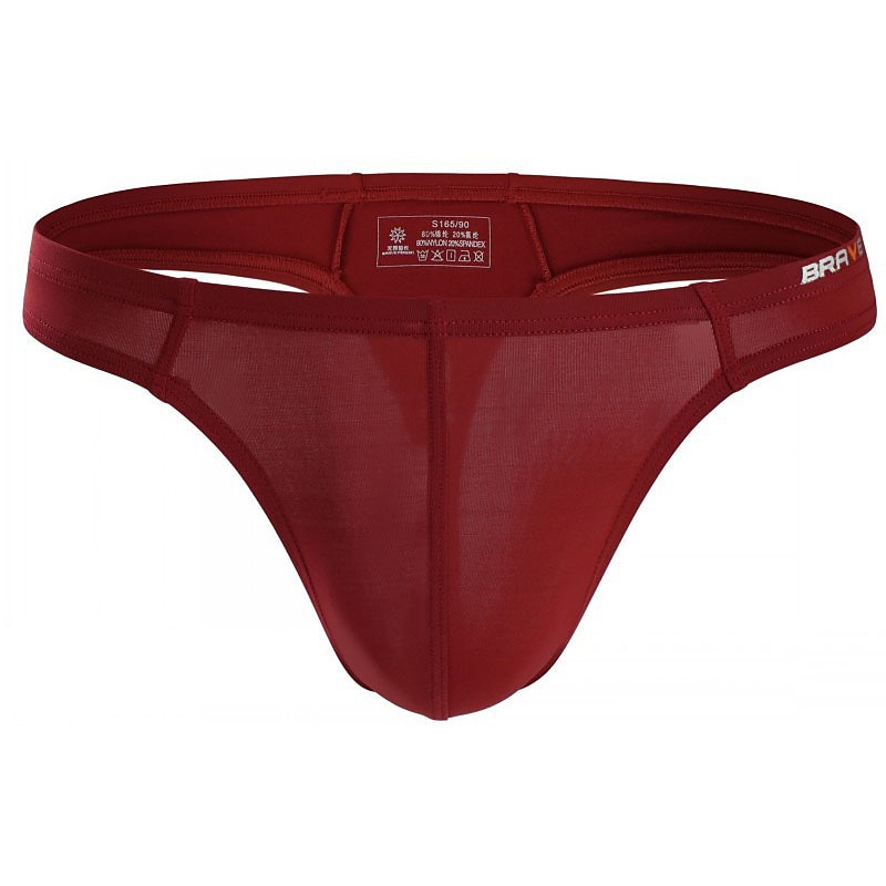 Men's Swimwear Swim Briefs Swim Thong Elastic Waist Plain Breathable Soft Outdoor Casual Daily Hawaiian Stylish Black White Micro-elastic3