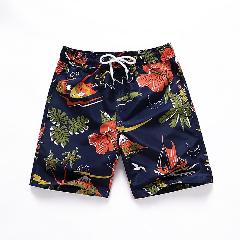 Kids Boys' Beach Shorts Cartoon Sleeveless Swimming Tropical Orange Dinosaur Summer Clothes 7-13 Years