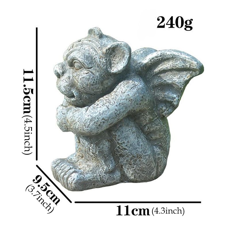 Gargoyle Gothic Decor Statue, Gargoyle Garden Guardian Sculpture, Medieval Gargoyle Mantel Office Bedroom Garden Decoration3