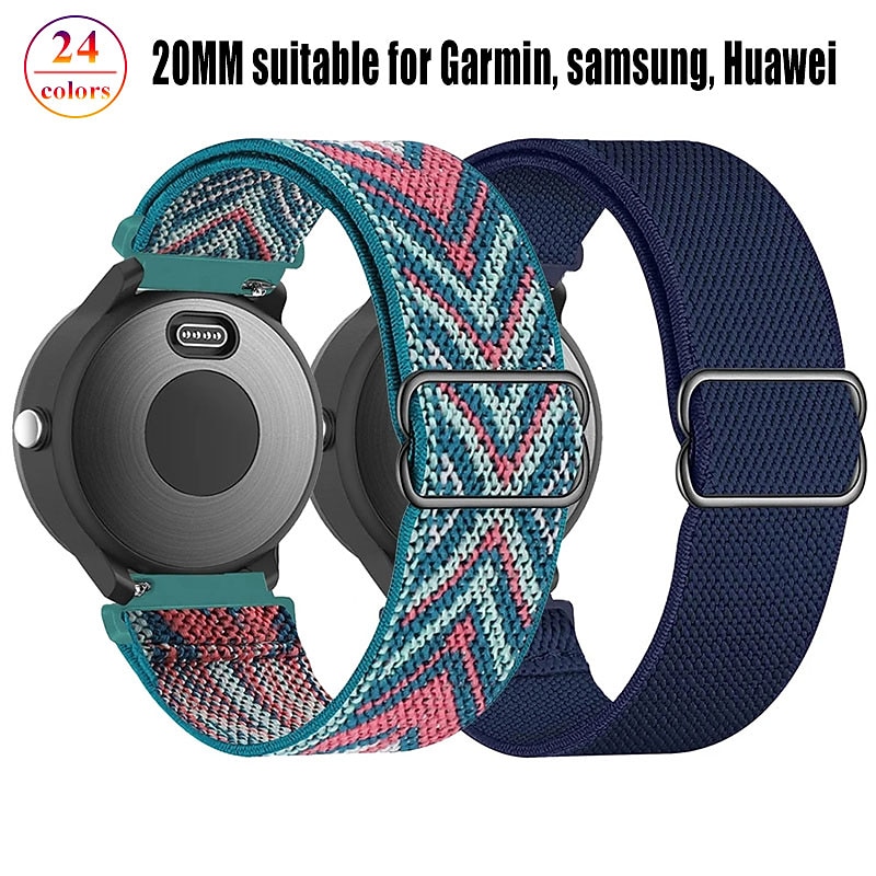 Watch Band for Garmin Forerunner 265 255 Active 5 Venu 3 2 Plus Vivoactive 4 3 Vivomove Sport Approach S42 S40 20mm 22mm Nylon Replacement  Strap 20mm 22mm Elastic Sport Loop Wristband