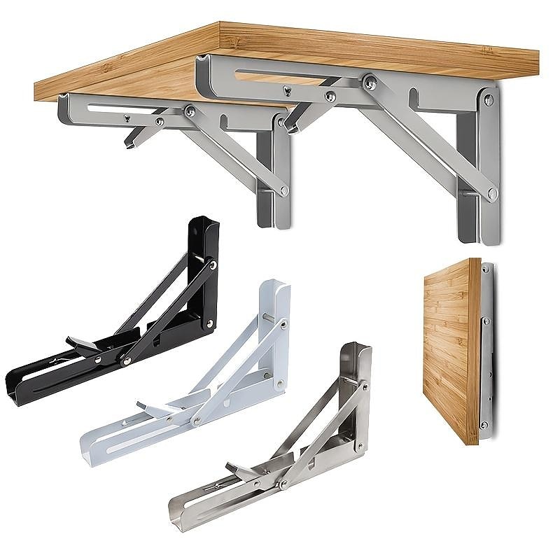 2pcs Heavy Duty Folding Shelf Brackets - 8