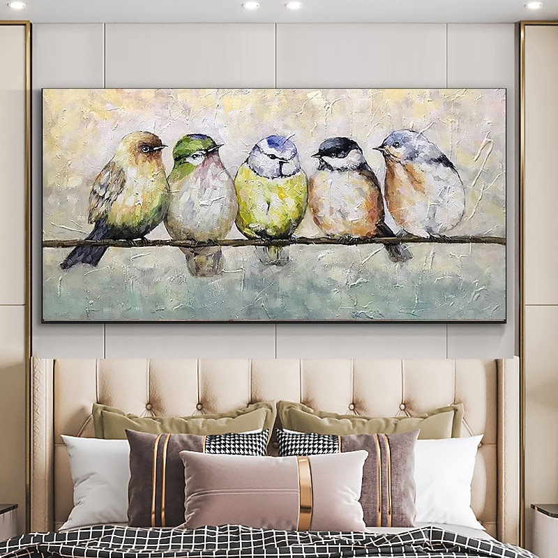 Oil Painting Hand Painted Horizontal Animals Pop Art Modern Stretched Canvas4