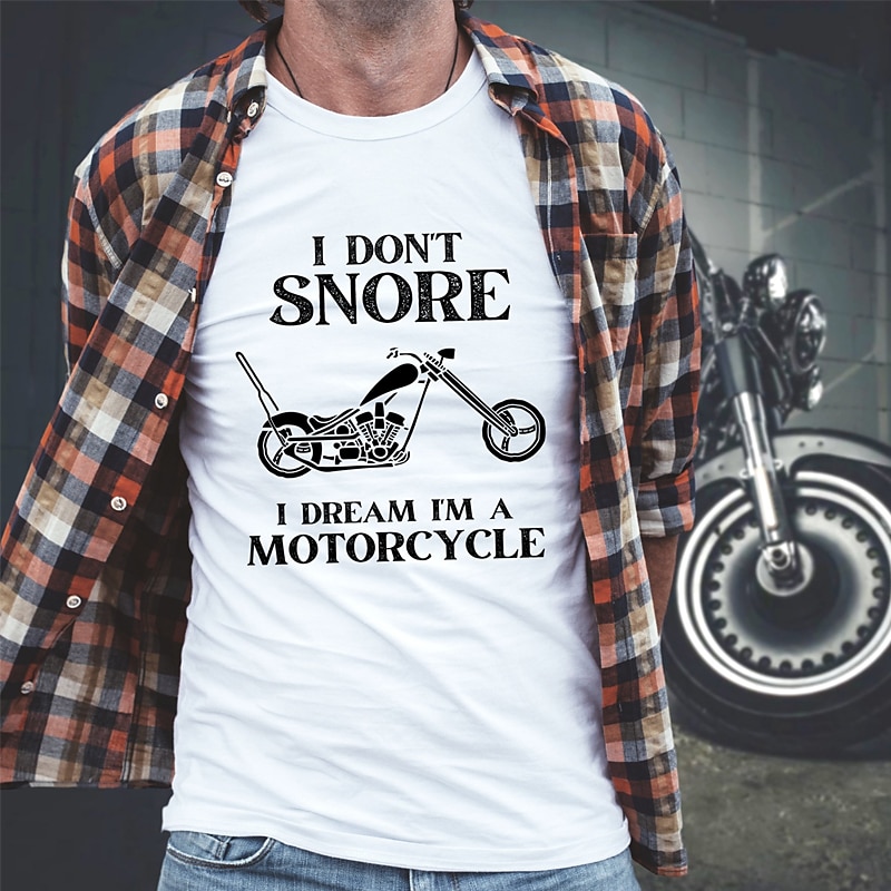 Men's Plus Size T shirt Tee Big and Tall Letter Crewneck Print Short Sleeves Stylish Casual Tops Biker Gift Outdoor Daily Wear Tops2