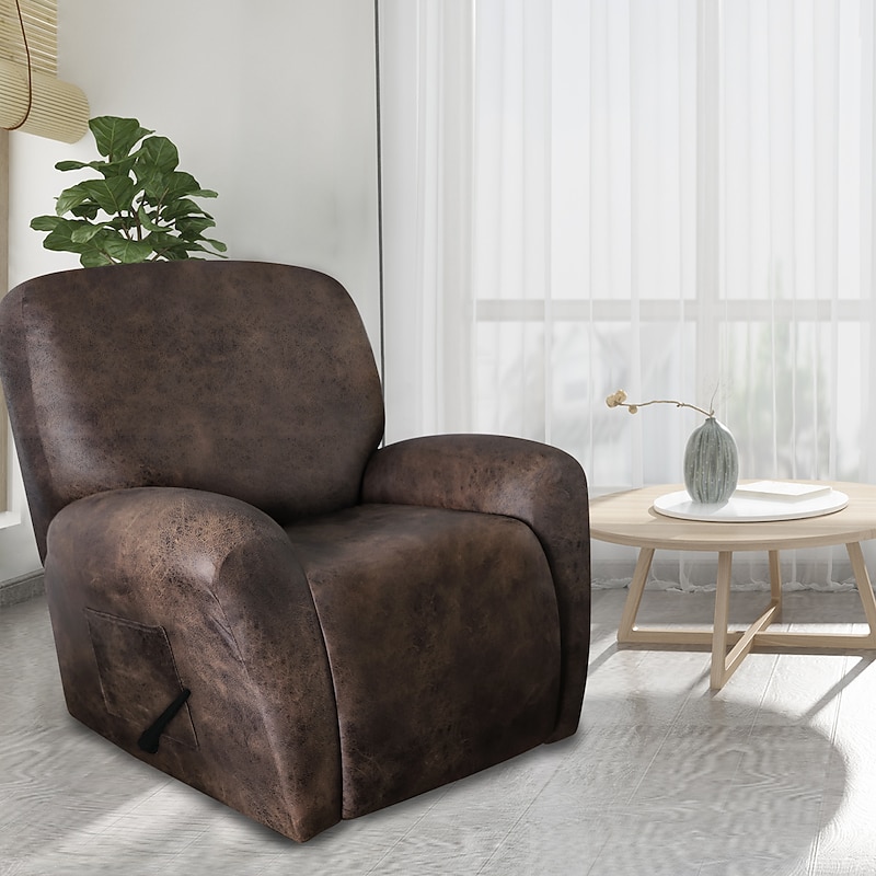 Stretch Recliner Cover Recliner Covers 1 Seater Armchair Couch Slipcover with Side Pocket, Anti-cat Scratch Furniture Protector for Kids, Pets, Dogs, Cats2