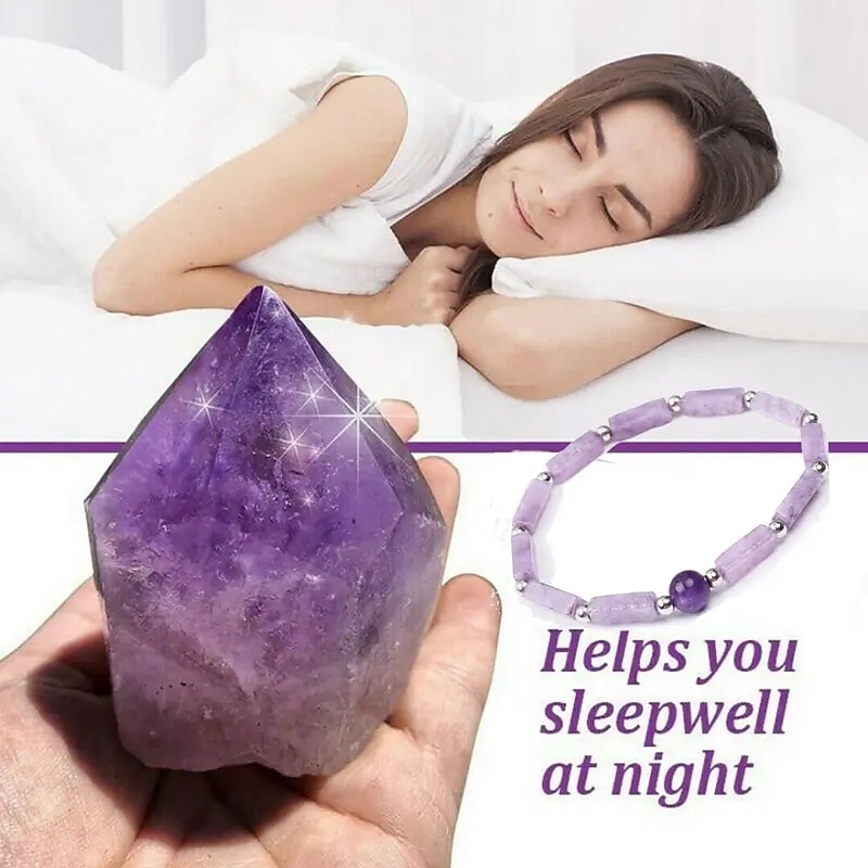Natural Amethyst Body-purify Slimming Bracelet Stone Energy Bracelets For Women Weight Loss Bracelet Fatigue Relief Healing Yoga