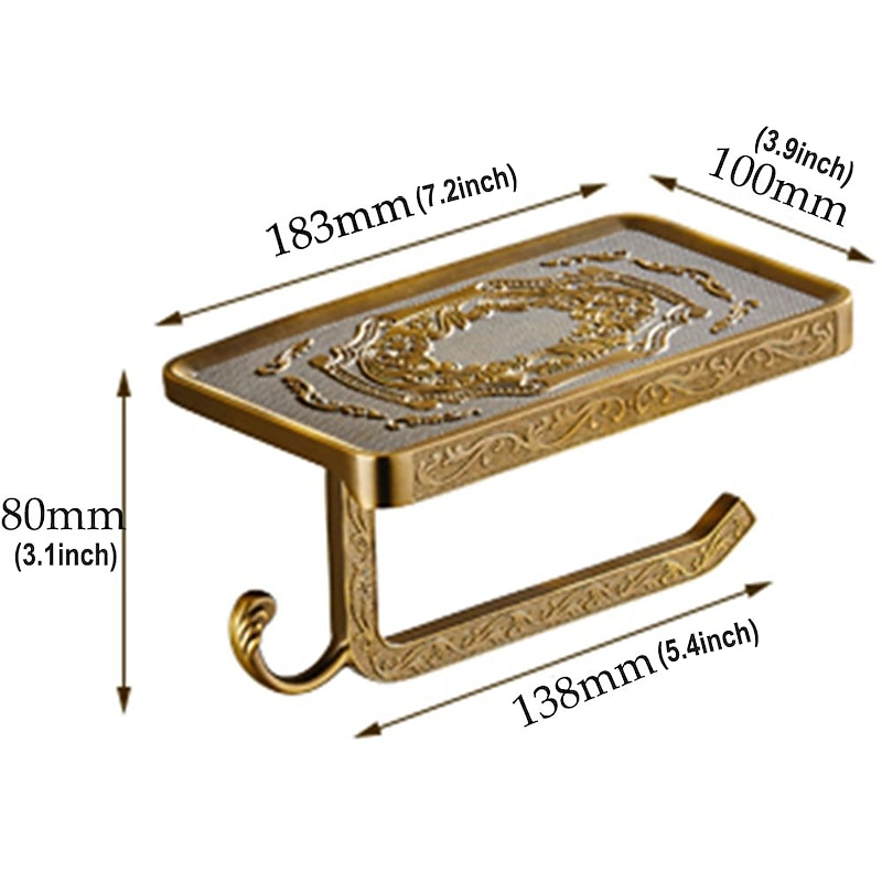 Retro Toilet Paper Holder Mobile Phone Storage Shelf Holder Wall Mounted Rack Toiletpaper holder Bathroom Decor Organization and Storage Toilet Paper Holder Toilet Paper Holder Stand3