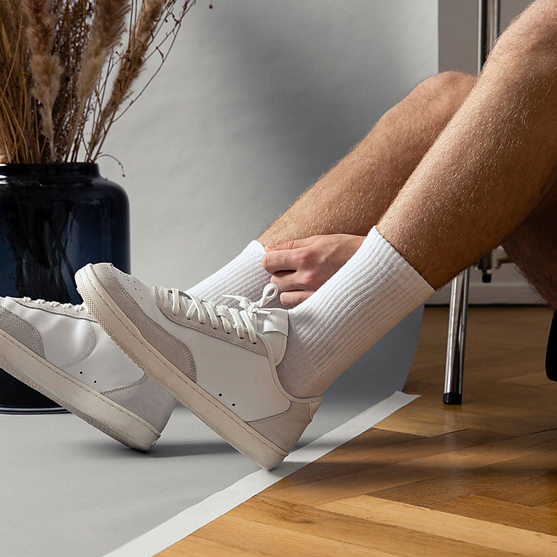 Men's 5 Pairs Socks Tennis Socks Crew Socks Black White Color Plain Outdoor Daily Holiday Medium Spring, Fall, Winter, Summer Stylish Classic4