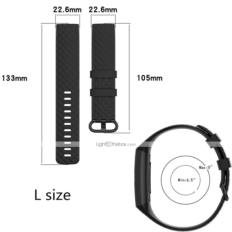 Watch Band for Fitbit Charge 4 / Charge 3 / Charge 3 SE Silicone Replacement  Strap Soft Breathable Sport Band Wristband3