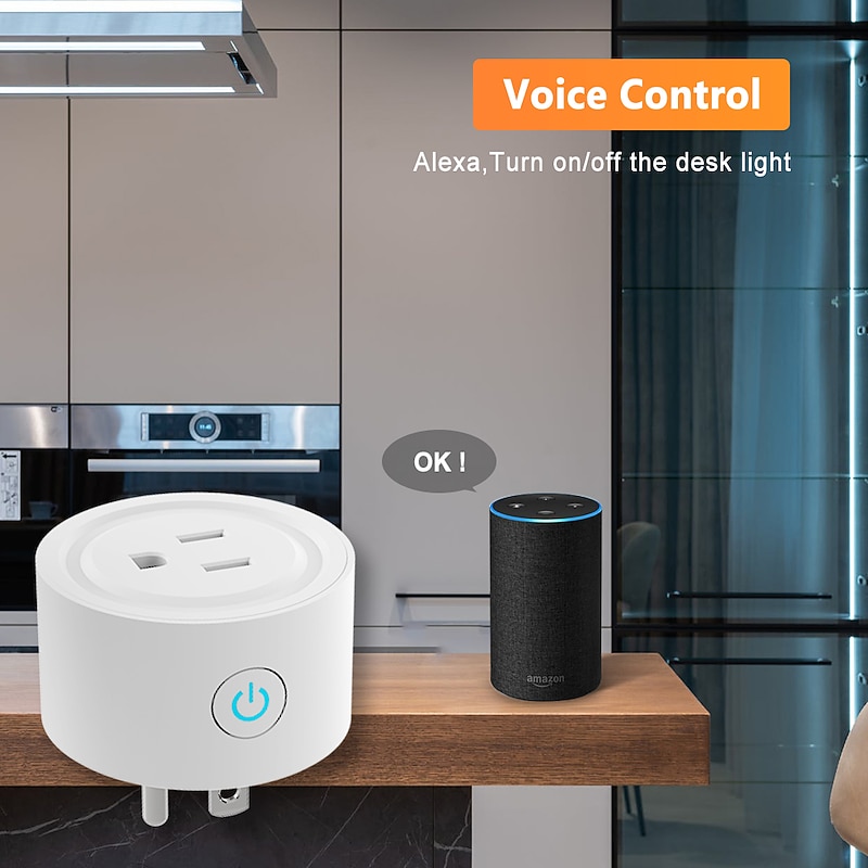 Tuya WiFi Smart Plug Works with Alexa Google for Voice Control Mini Smart Outlet Plug with Timer Function No Hub Required4