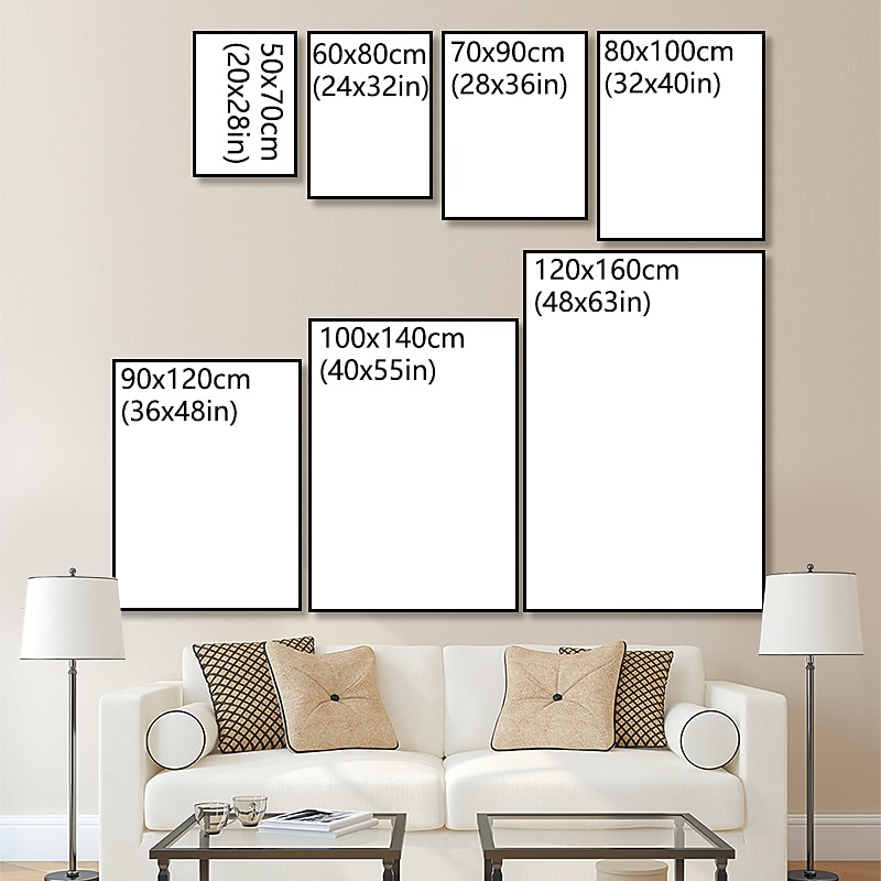 Oil Painting Hand Painted Vertical Abstract Pop Art Modern Rolled Canvas (No Frame)2