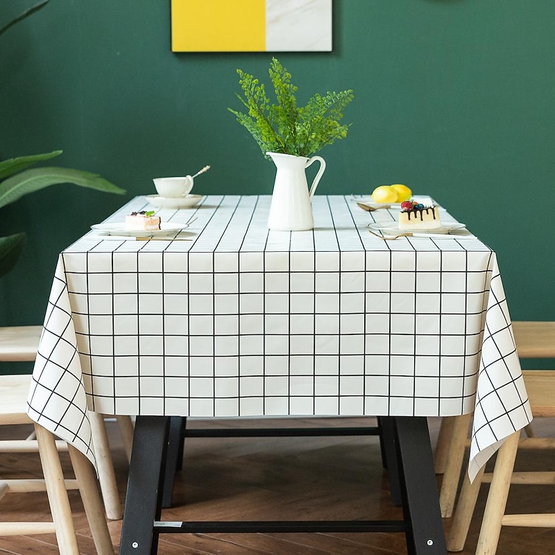 Waterproof Tablecloth Vinyl Table Cloth Spring Tablecloth Wipe Clean Outdoor Table Cover Oilcloth for Picnic,Wedding,Dining,Easter2