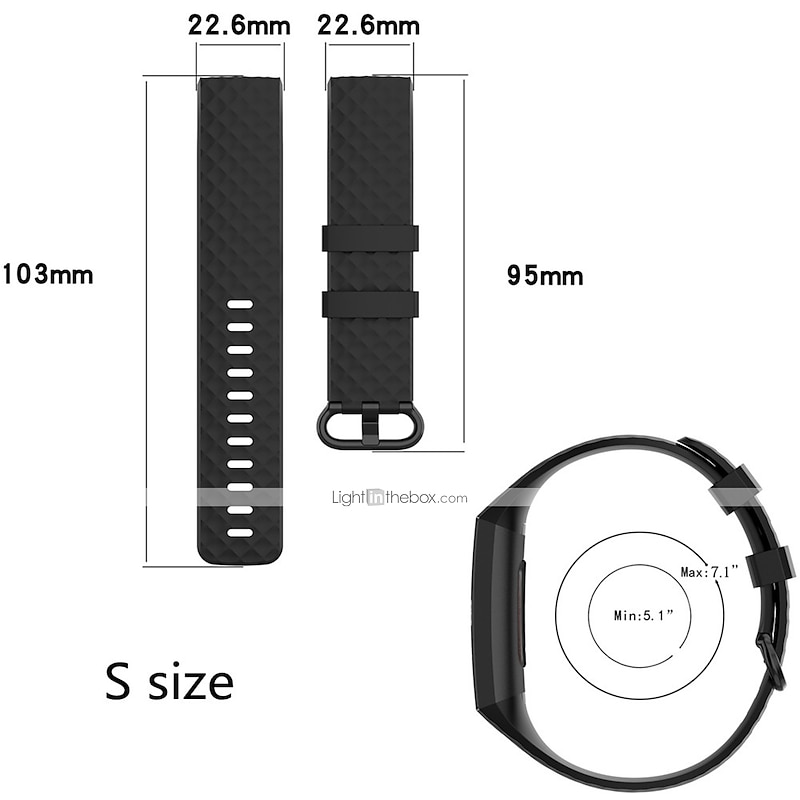 Watch Band for Fitbit Charge 4 / Charge 3 / Charge 3 SE Silicone Replacement  Strap Soft Breathable Sport Band Wristband2