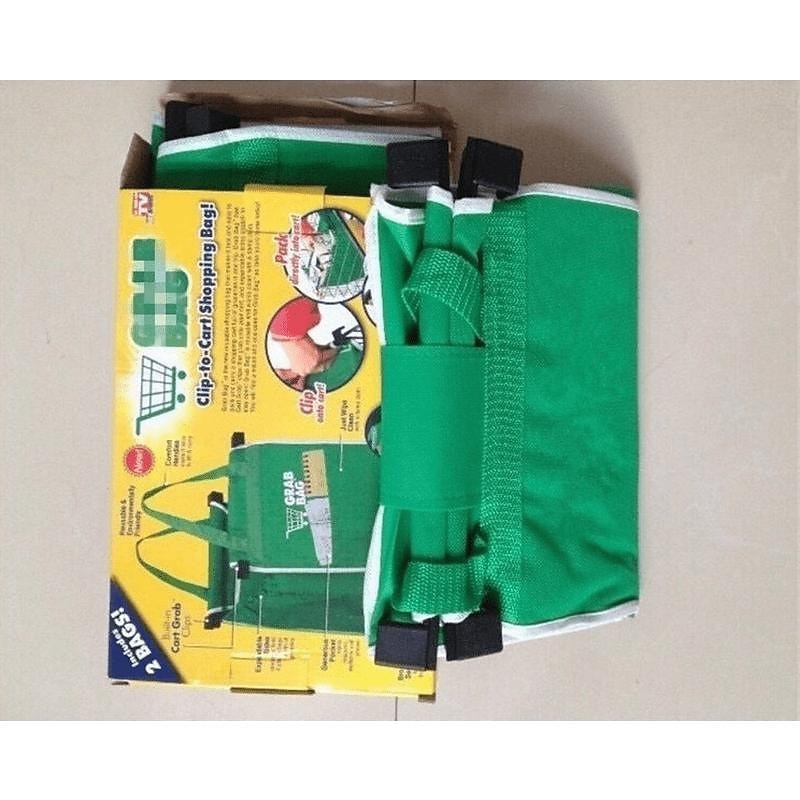 Thickened Green Supermarket Cart Shopping Bag Storage Fabric Bag Non Woven Handbag Tv Product Grab Bag3