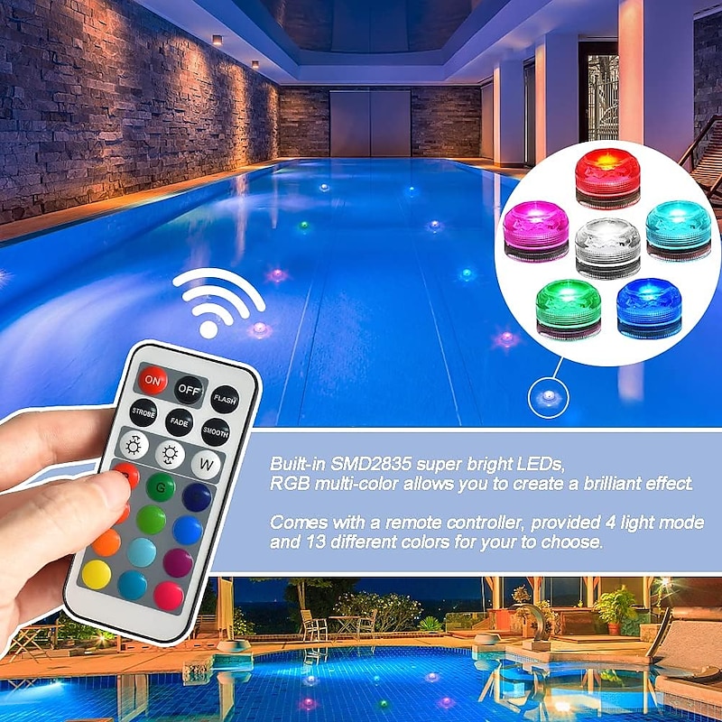 3LED Submersible Light Diving Tank Light Underwater Submersible Light Remote Control Only for RGB Version 1pcs2