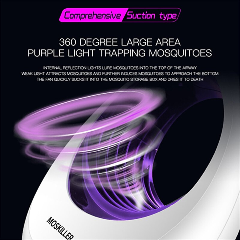 Fruit Fly Traps for Indoors Mosquito Trap Catcher & Killer for Gnat Moth Flies Non-Zapper Insect Traps with UV Light Fan3