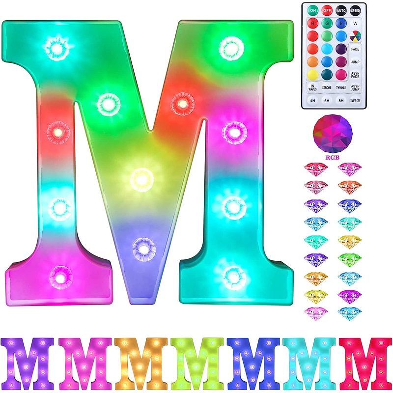 LED Alphabet Letter Lights with Romote Control, Customizable Colorful Signs Light Up Letters for Christmas, Parties, Weddings, & Home Décor2