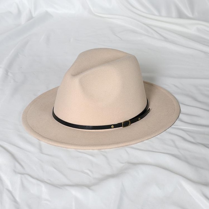 Hats Wool Acrylic Fedora Hat Formal Wedding Simple With Pure Color Headpiece Headwear3