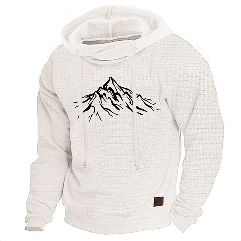 Men's Solid Color Hoodie Hoodies Sweatshirt Streetwear Sportswear Long Sleeve Hooded Sports & Outdoor Casual Streetwear Black White Drawstring Fall Winter Designer