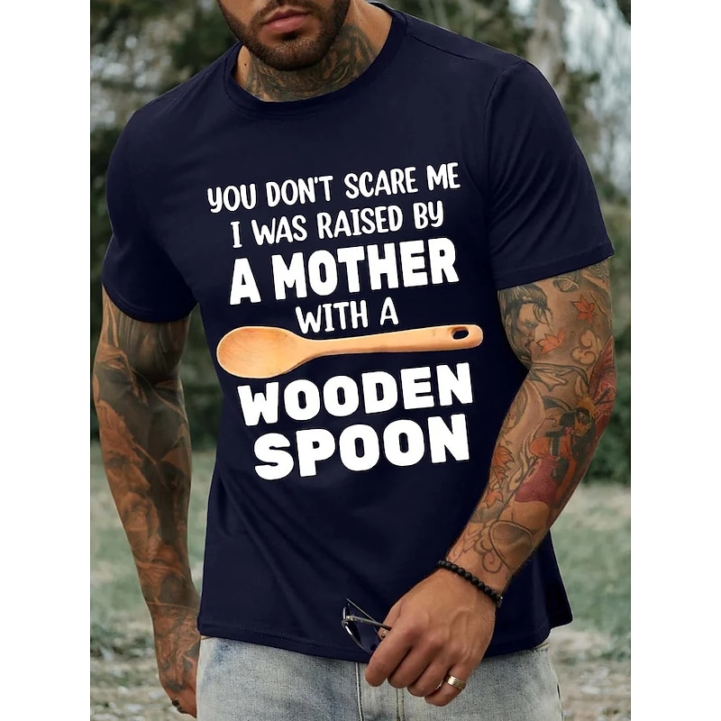 Male Quotes & Sayings T Shirt Graphic Tee 100% Cotton Short Sleeve Graphic Shirt Dark Grey Black-1 Deep Blue Comfortable Tee Street Sports Outdoor Fashion Designer Clothing2
