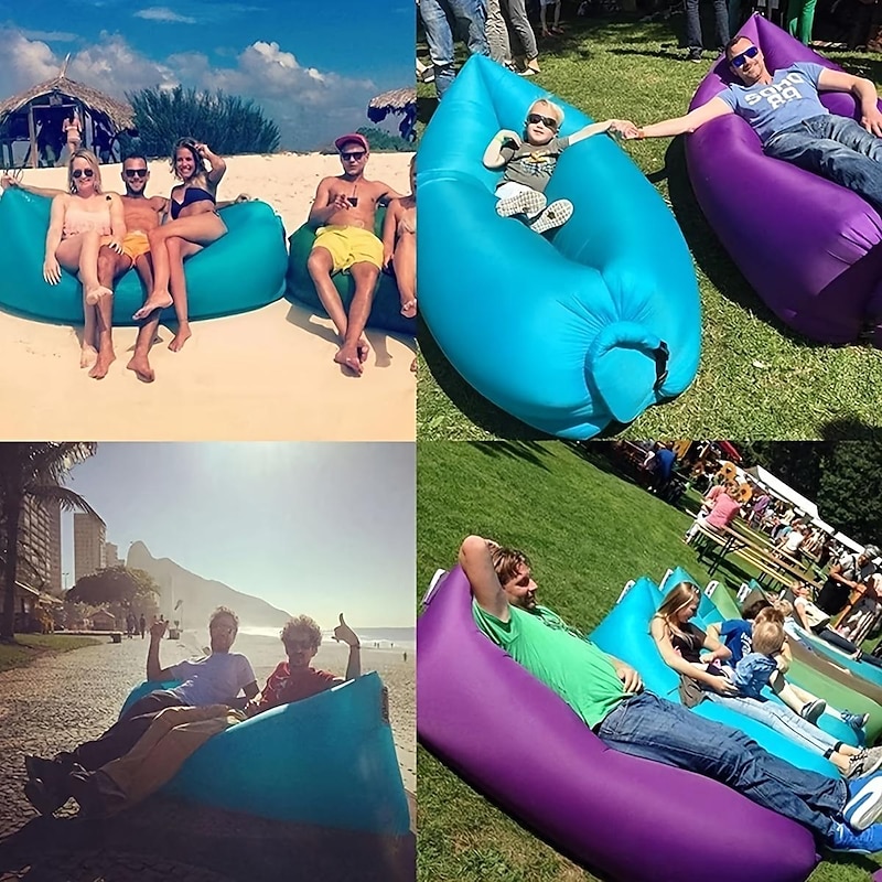 Inflatable Lounger, Portable,Waterproof For Backyard Lakeside Beach Traveling Camping Picnics &amp; Music Festivals Camping, Lazy Inflatable Sofa3