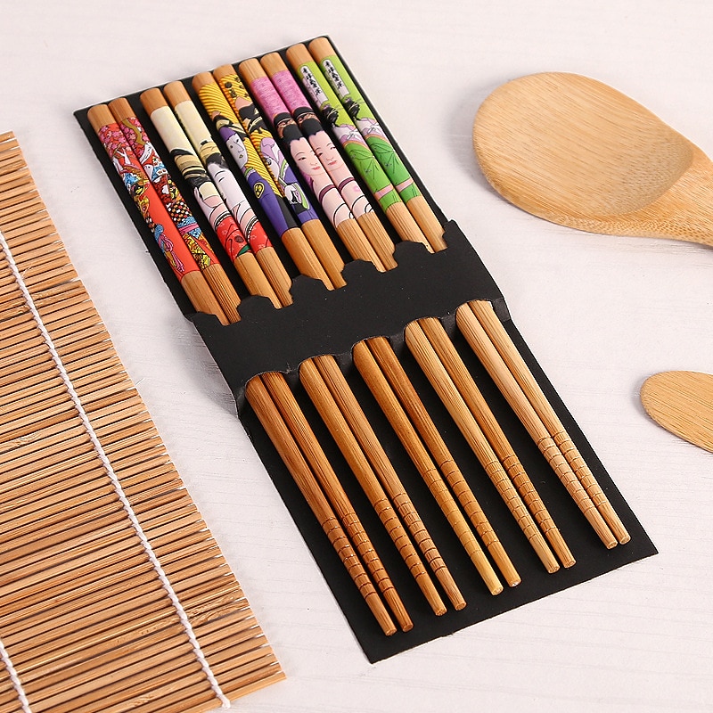 9pcs/set DIY Bamboo Sushi Maker Set Sushi Curtain Rice Sushi Making Kits Roll Cooking Tools Chopsticks Spoon Sushi Blade3