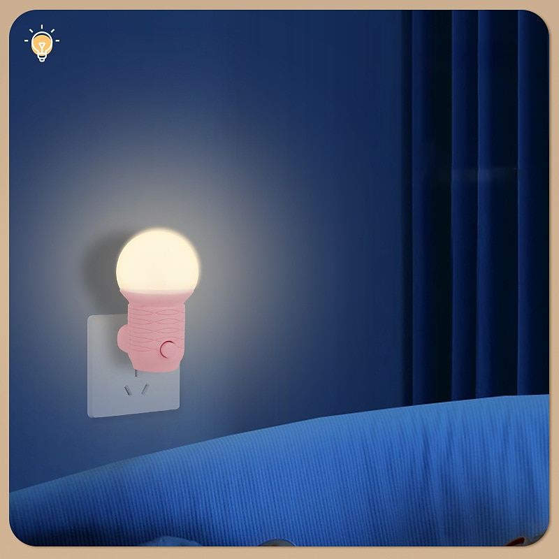 Plug in Night Lights LED Bedroom Lamp Bedside Luminous Lamp Feeding Lamp Socket Lamp Festival Can Protect Eyes Small Night Lights3