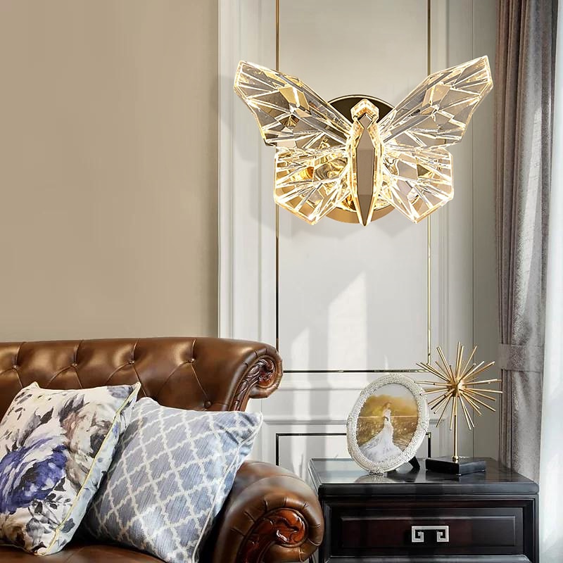 LED Wall Lights Unique Butterfly Design Modern Indoor Acrylic Wall Lamps Wall Sconces Warm White 3000K Bedroom Wall Sconces3