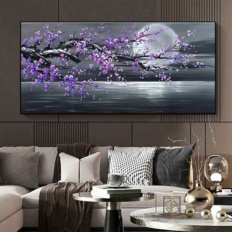 Oil Painting Hand Painted Abstract Floral Botanical Modern Rolled Canvas Rolled Without Frame3
