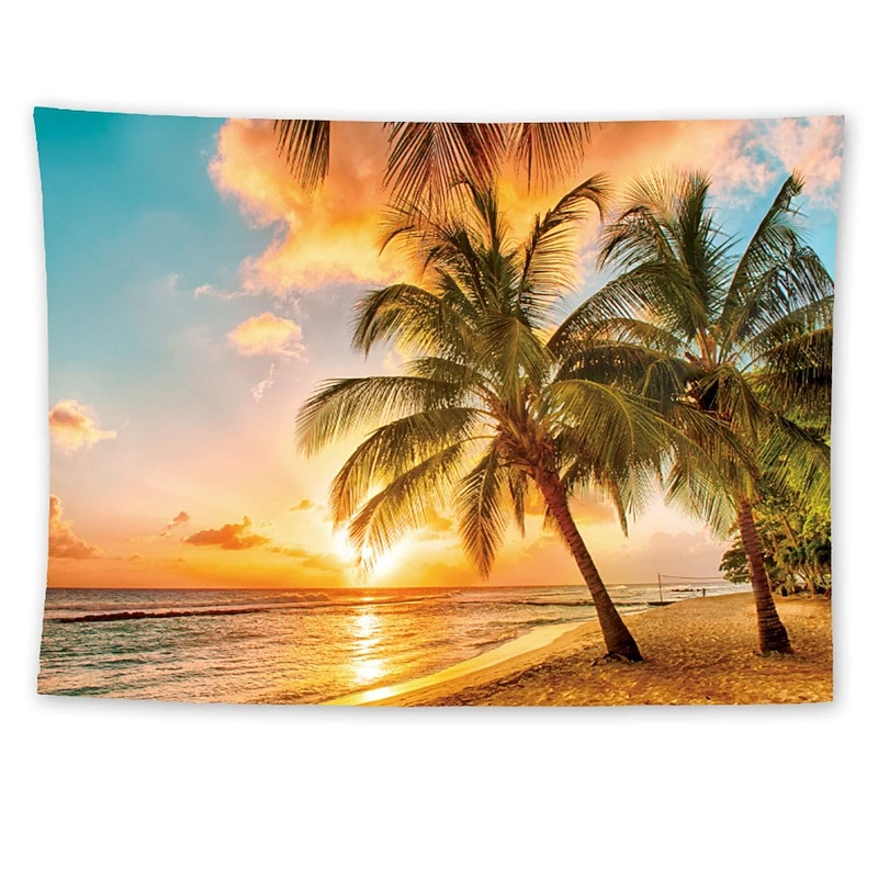 Beach Hanging Tapestry Wall Art Large Tapestry Mural Decor Photograph Backdrop Blanket Curtain Home Bedroom Living Room Decoration4