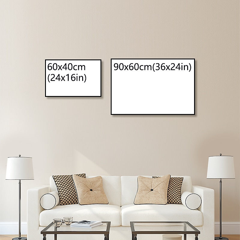 Oil Painting Hand Painted Horizontal Abstract Floral / Botanical Modern Stretched Canvas2