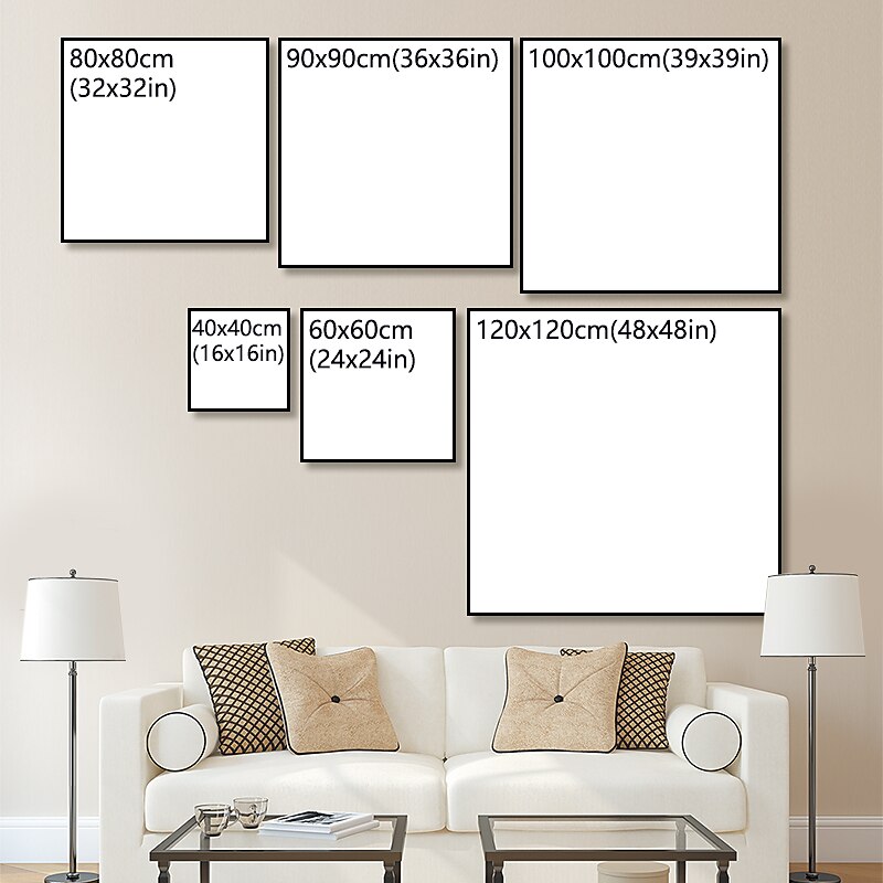 Oil Painting Hand Painted Square Landscape Abstract Landscape Modern Rolled Canvas (No Frame)2