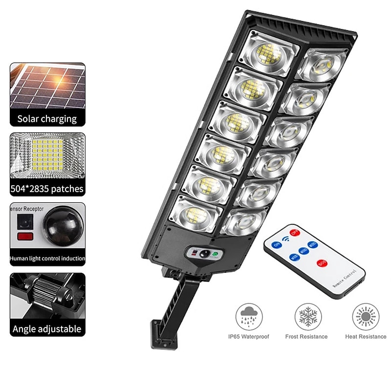 Solar Street Lights Outdoor Waterproof  High Brightness Dusk to Dawn LED Lamp with Motion Sensor Remote Control for Garden Patio Porch Garage2