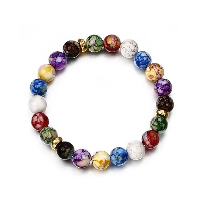 7 Chakra Reiki Healing Stone Bracelet Yoga Balance Energy Imitate Volcanic Stone Beads Jewelry Handmade DIY Beaded Bracelets3