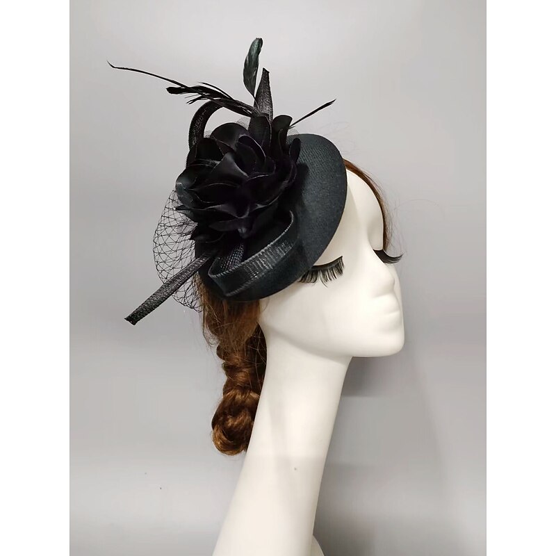 Fascinators Kentucky Derby Hat Headwear Headpiece Feathers Net Veil Hat Fall Wedding Ladies Day Cocktail Royal Astcot With Cap Floral Headpiece Headwear3