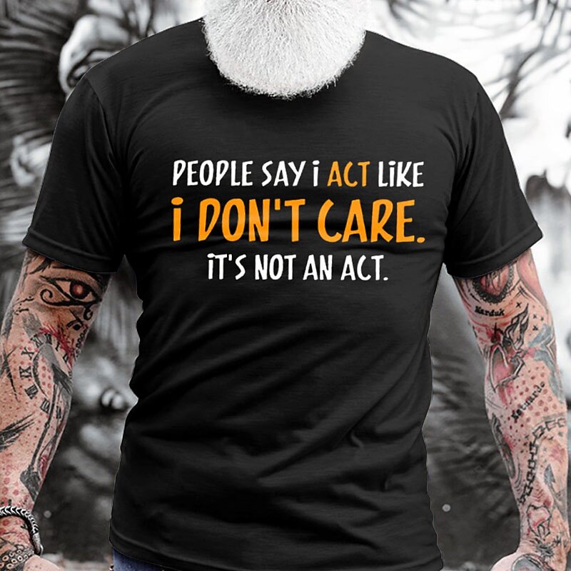 Men's Quotes & Sayings T Shirt Graphic Tee Cotton Short Sleeve Graphic Shirt Black Blue Army Green Comfortable Tee Vacation Daily Wear Fashion Designer Clothing