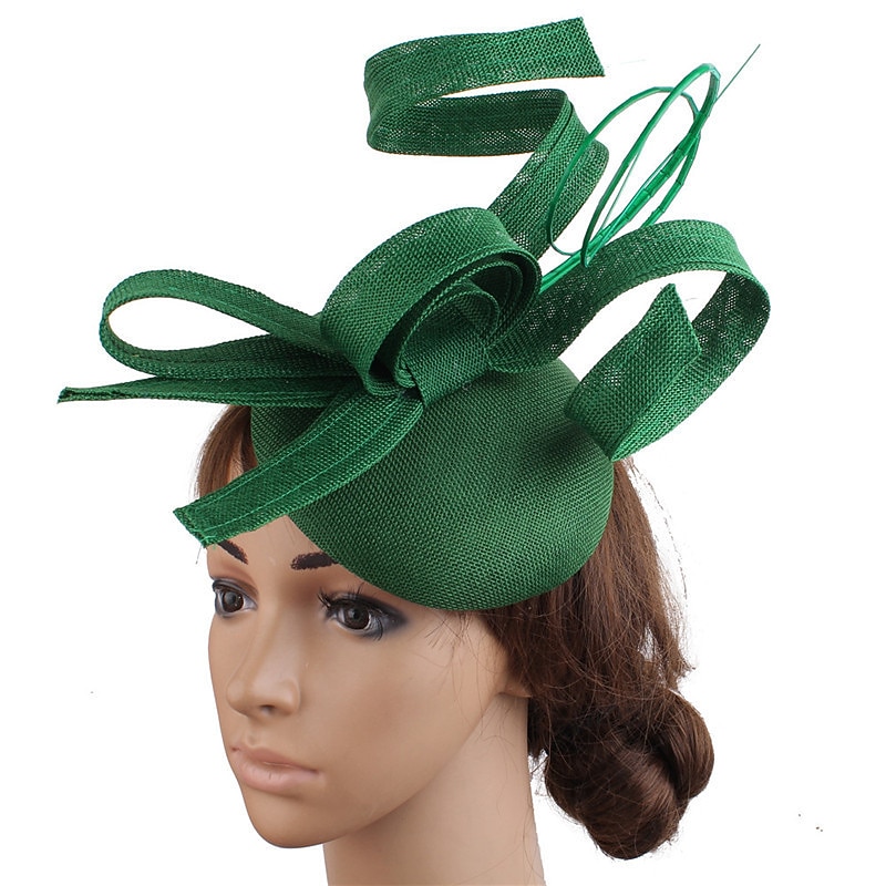Fascinators Faux Linen Wedding Kentucky Cocktail Royal Astcot Fashion Vintage With Bowknot Headpiece Headwear dress to impress Race Day Dress4