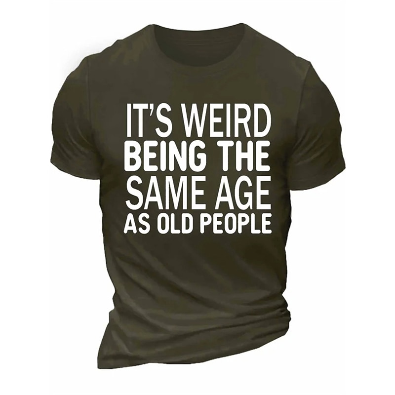 Men's Letter Graphic Prints Old People T Shirt Graphic Tee Cotton Short Sleeves Graphic Shirt White Wine Red Comfortable Tee Vacation Street Fashion Designer Clothing2